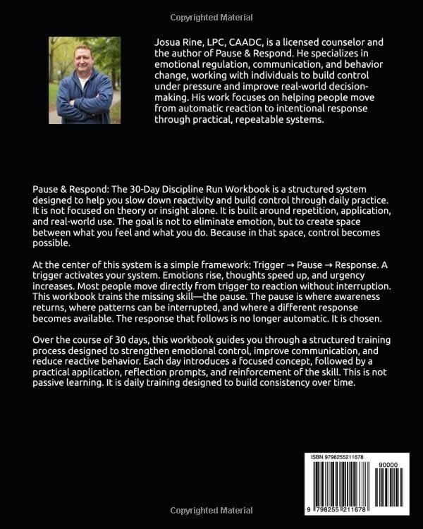 PAUSE & RESPOND 30-Day Discipline Workbook: A Practical System for Emotional Con