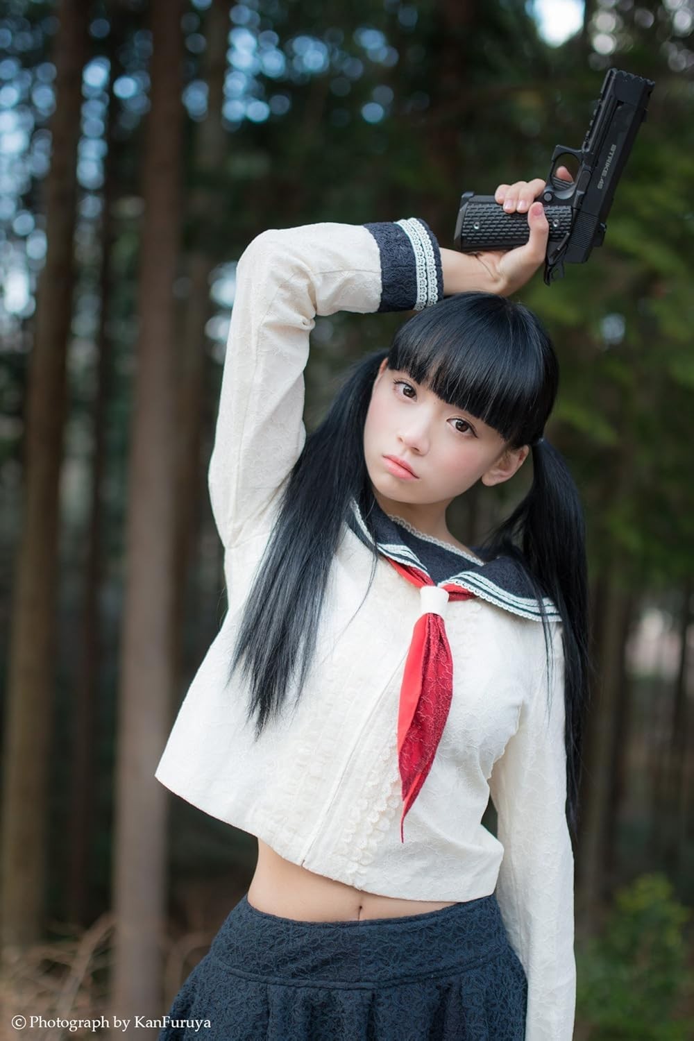 Photo Book TWINTAIL & MACHINE GUN Pigtails Uniform Cosplay Art 144×210mm 128p