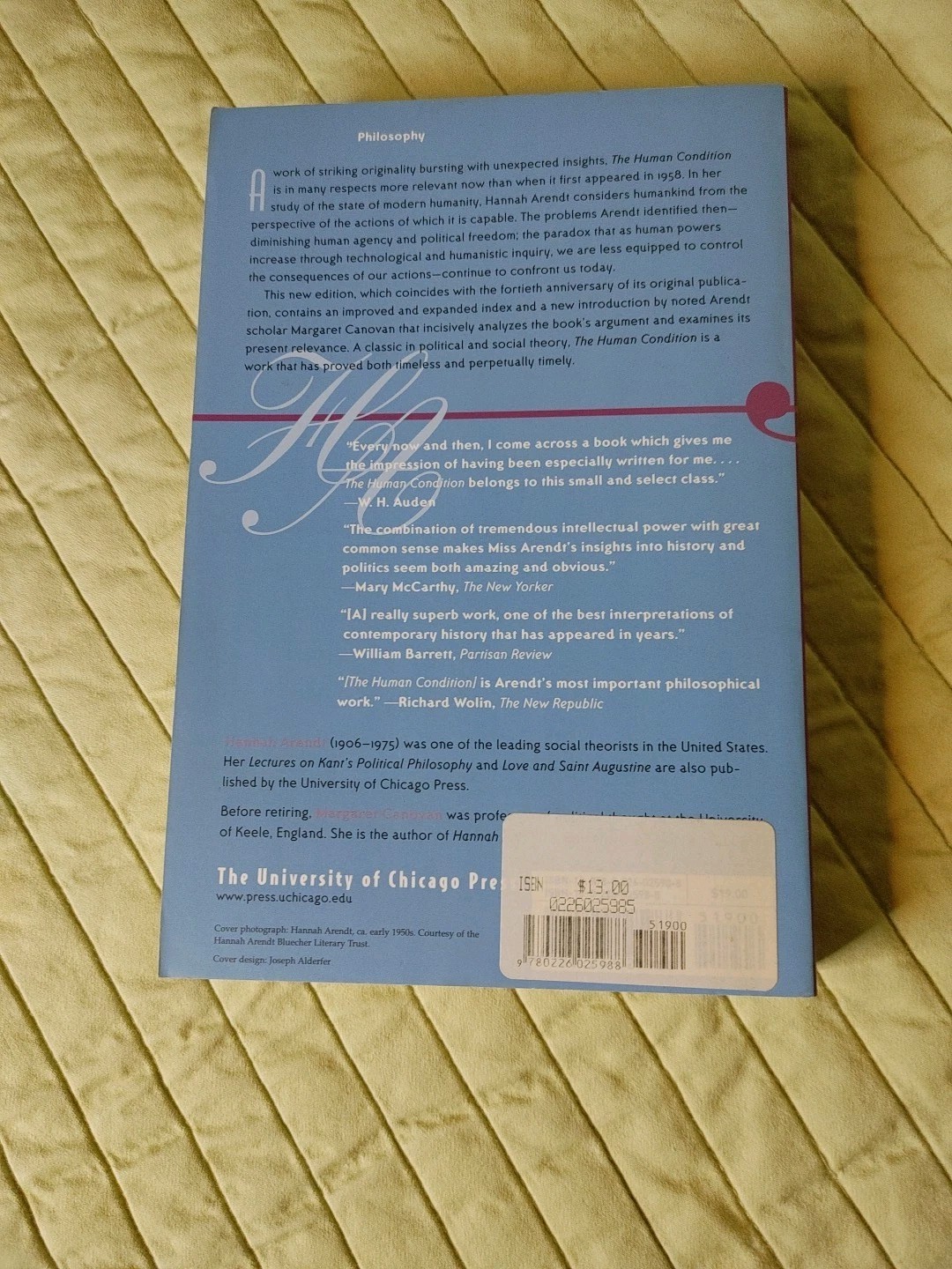 The Human Condition, 2nd Edition – Paperback By Arendt, Hannah – VG