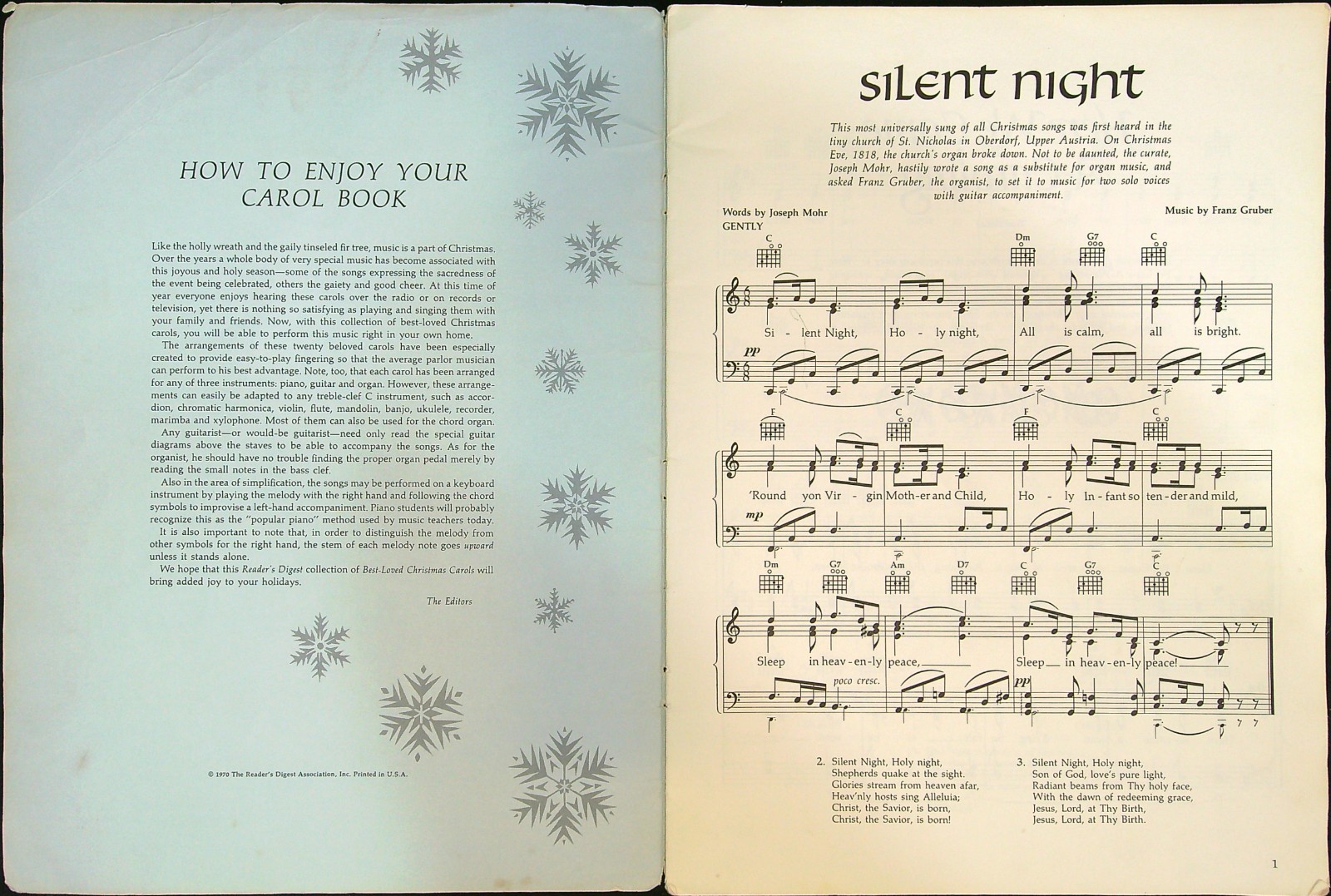 Vintage Reader’s Digest Best Loved Christmas Carols Music Songbook 1970 753a
