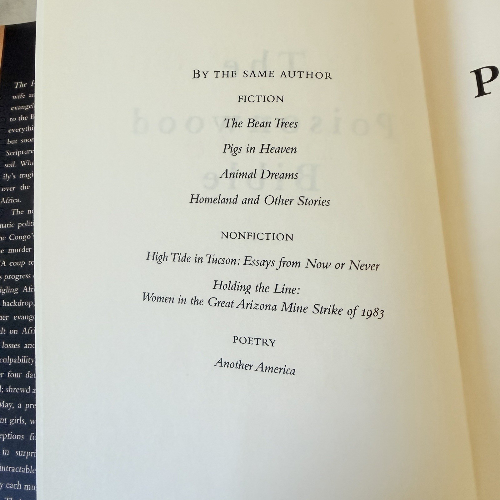 The Poisonwood Bible” by Barbara Kingsolver 1st Edition Hardcover Dust Jacket