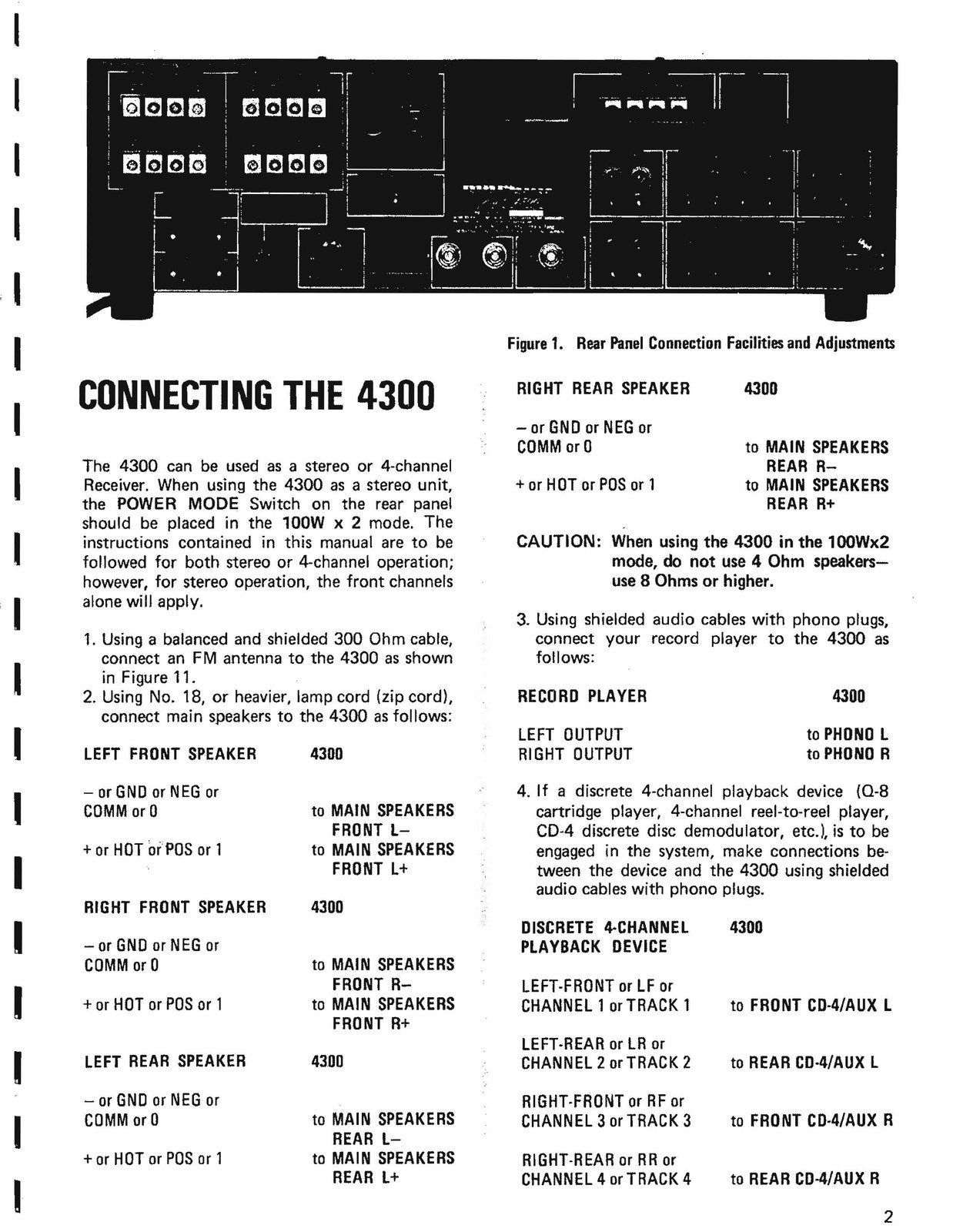 MARANTZ 4300 Stereo Receiver Instruction Manual – WIRE FIXED – TOUGH JACKET