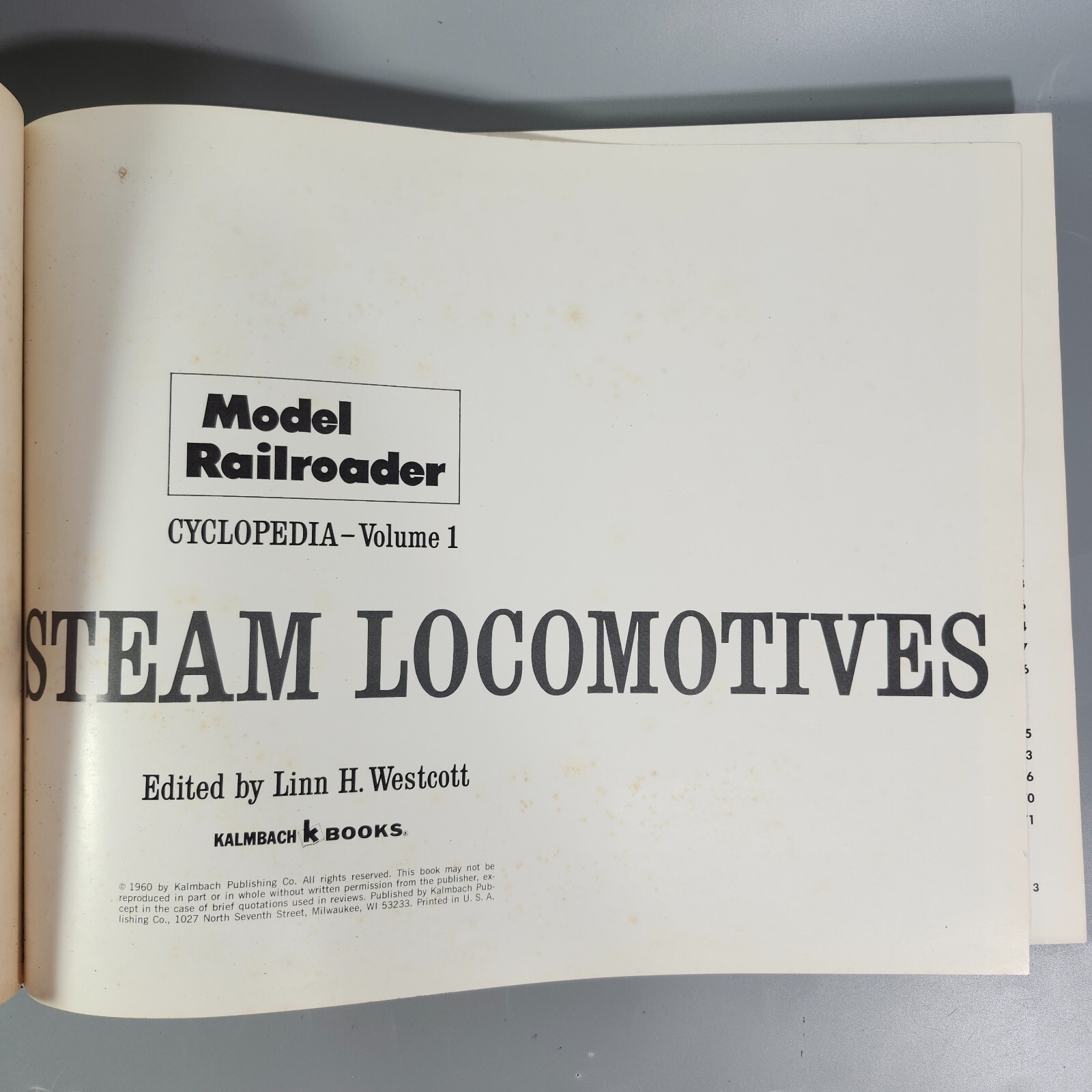 Model Railroader Steam Locomotives Cyclopedia Vol 1 HC Book Linn Westcott 1960