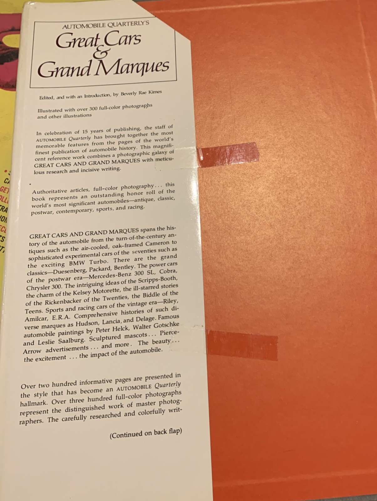 Automobile Quarterly’s Great Cars & Grand Marques – hardcover with dust jacket