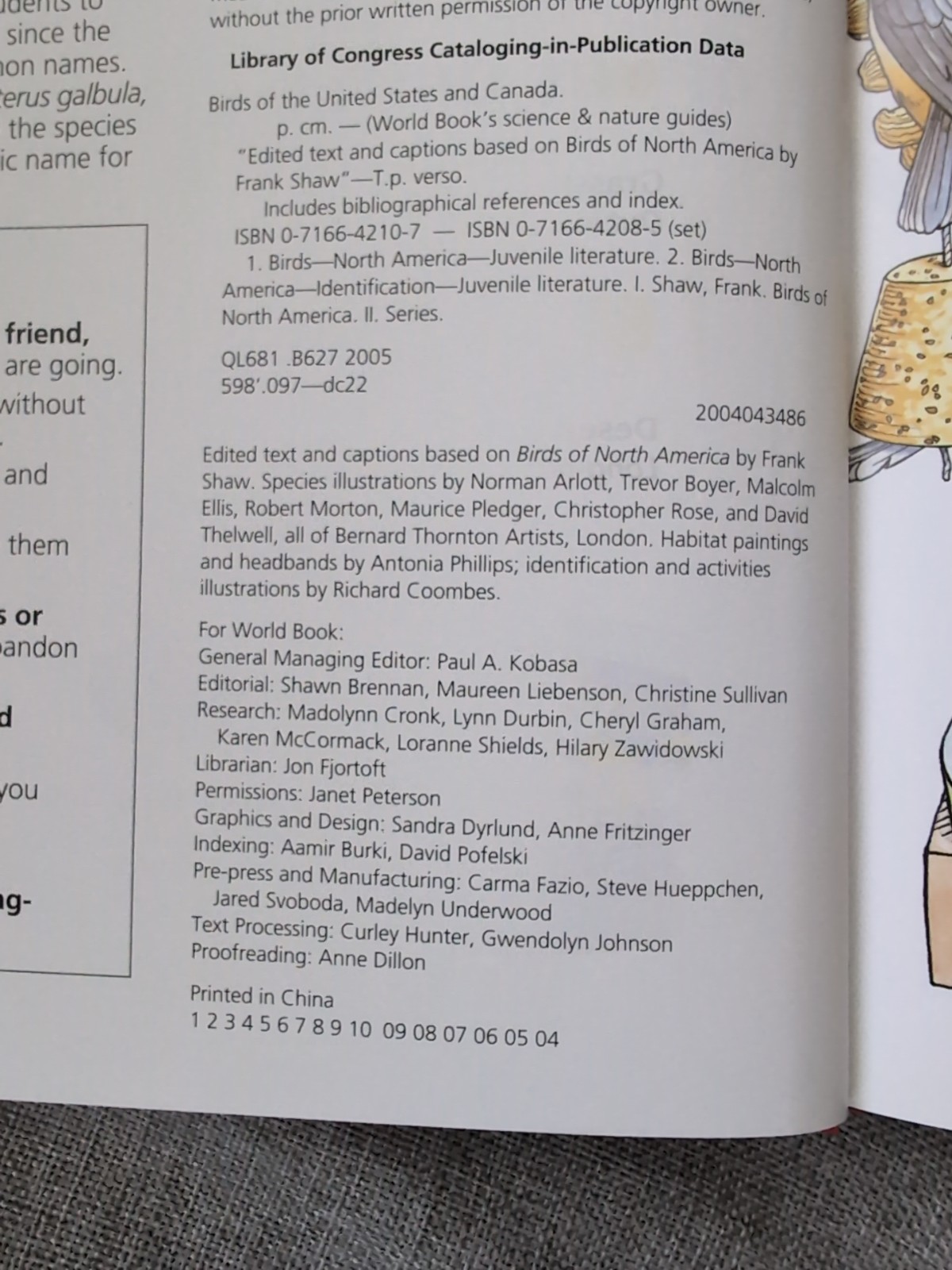 Birds of the United States and Canada World Book’s Science & Nature Library Copy