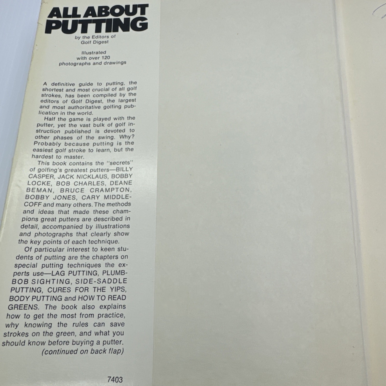 All About Putting editors Golf Digest Magazine Hardcover 1973 Vintage Golf Book