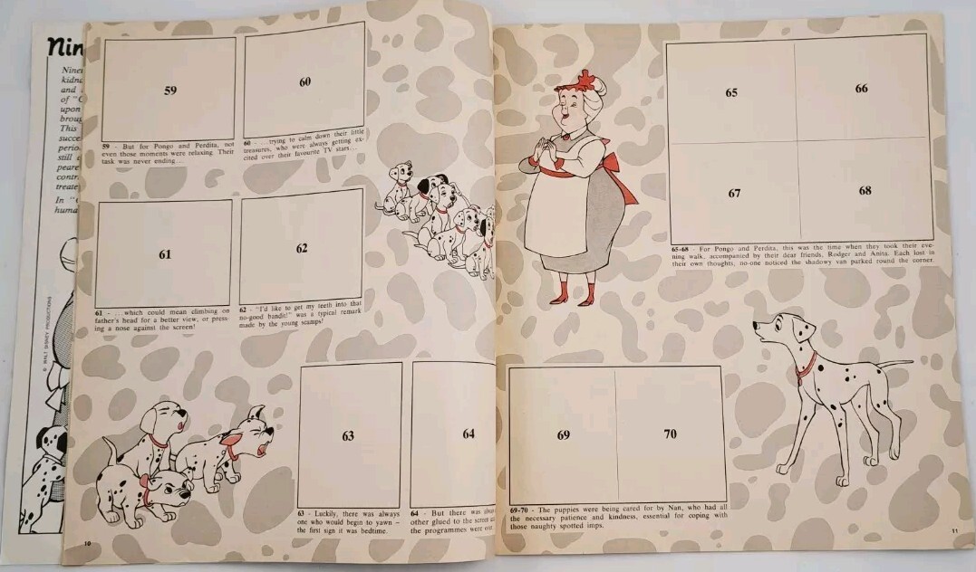 Vintage Walt Disney 101 Dalmatians Panini Sticker Book Lot Of 2 Booklets