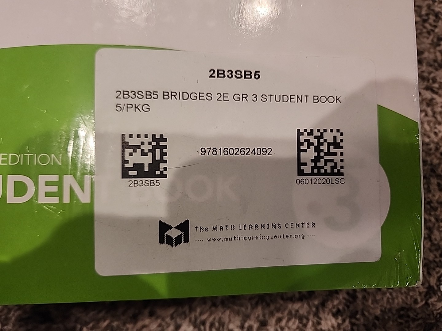 BRIDGES In Mathmatics (5 PK!) Second Edition Student Book Grade 3 11″ x 8 1/2″