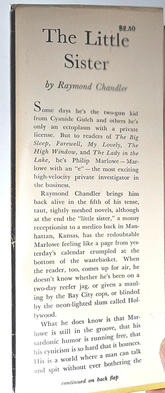 The Little Sister by Raymond Chandler Rare First Edition Variant, Houghton 1949
