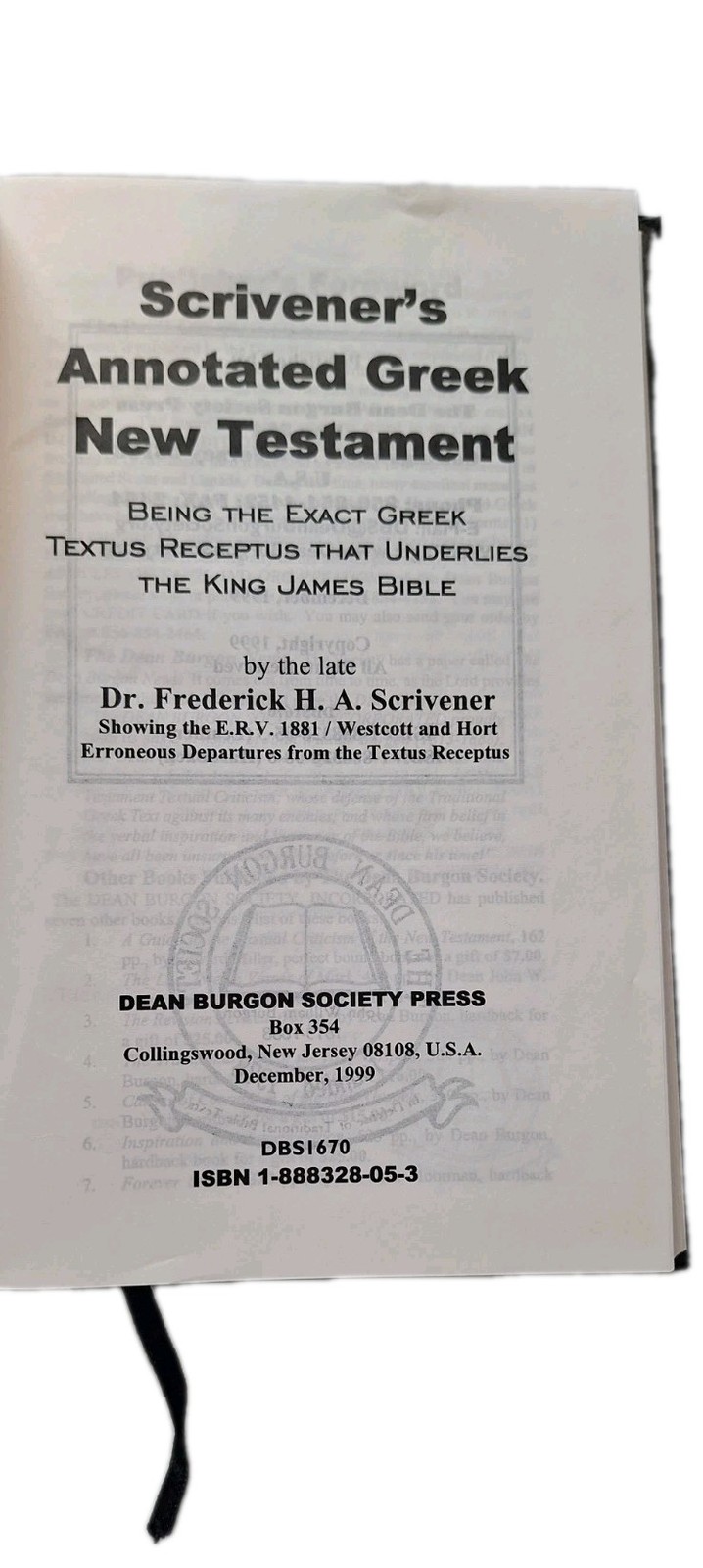 Scrivenger’s Annotated Greek New Testament Hardcover