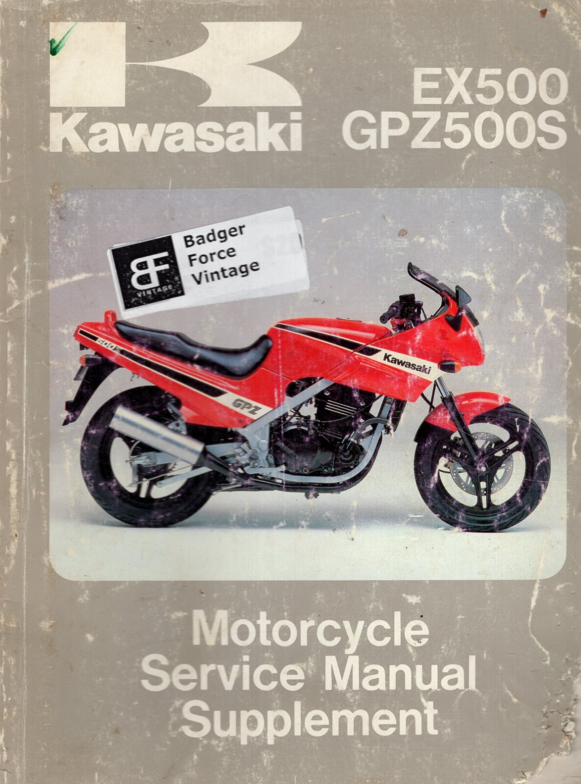 1987 Kawasaki EX500 GPZ500S Motorcycle Service Manual Supplement MN1047