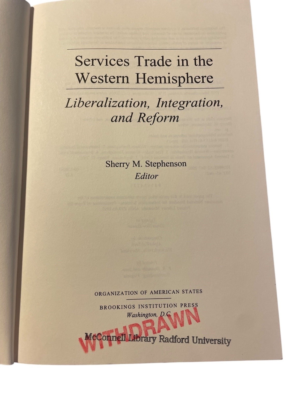 Services Trade in the Western Hemisphere Stephenson 2000 Brookings Press