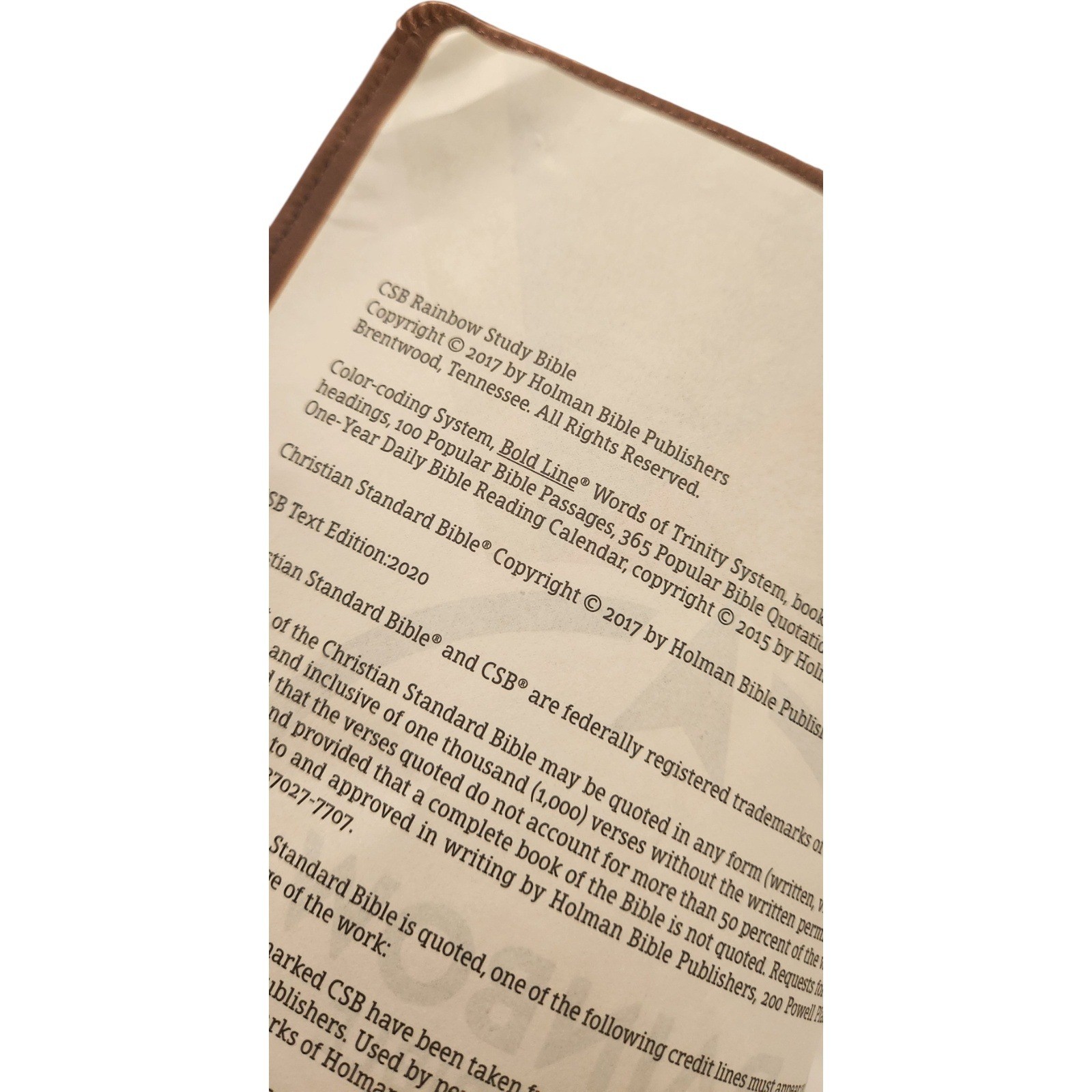 Holman CSB Rainbow Study Bible Brown LeatherTouch Christian Standard Bible