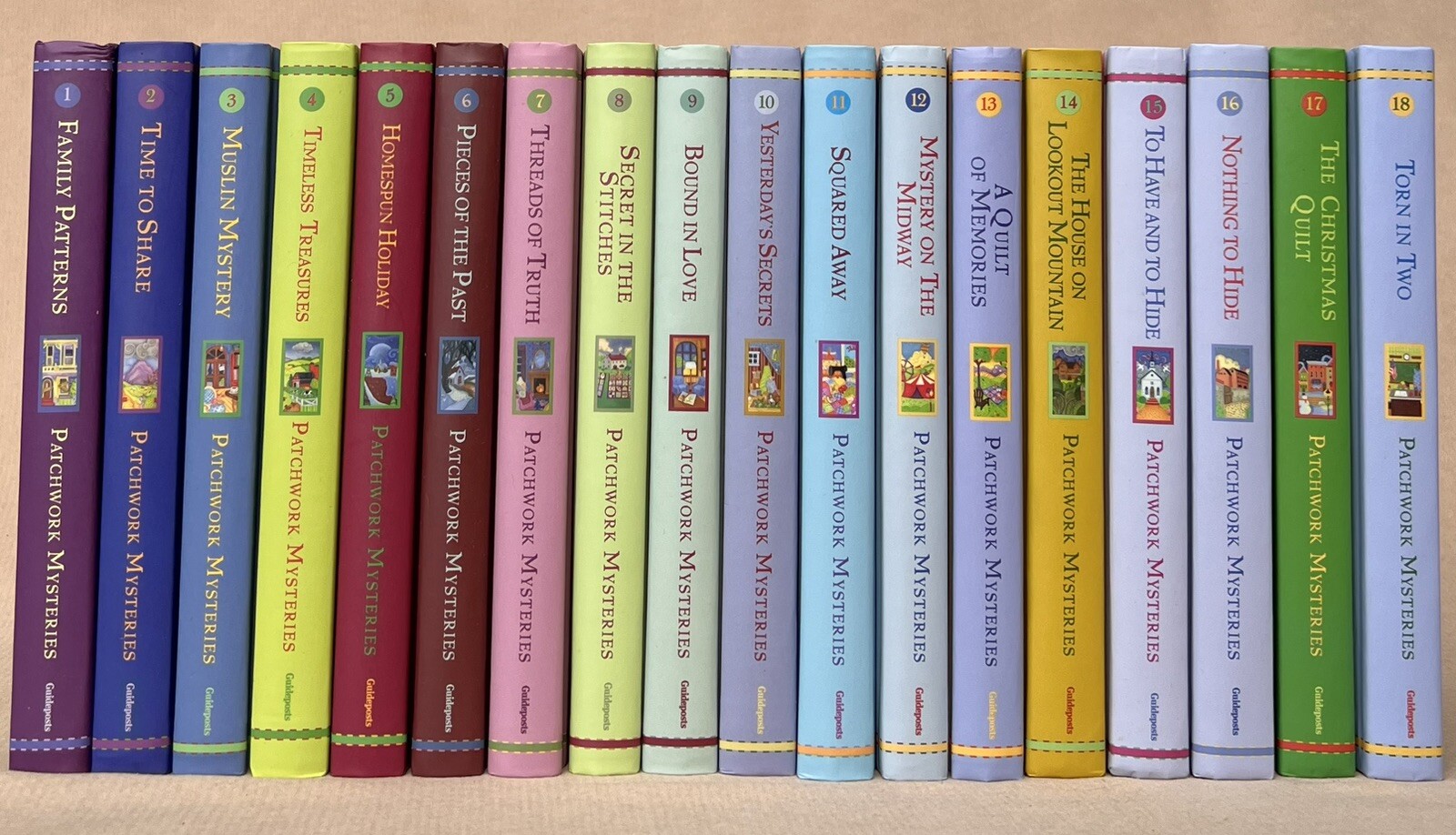 PATCHWORK MYSTERIES Guideposts Lot Of #1-18 Set Fiction HC Books inspiration