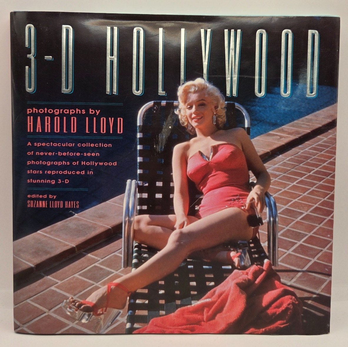 3-D Hollywood Book 1992 Harold Lloyd Photos Marilyn Monroe Vintage HC