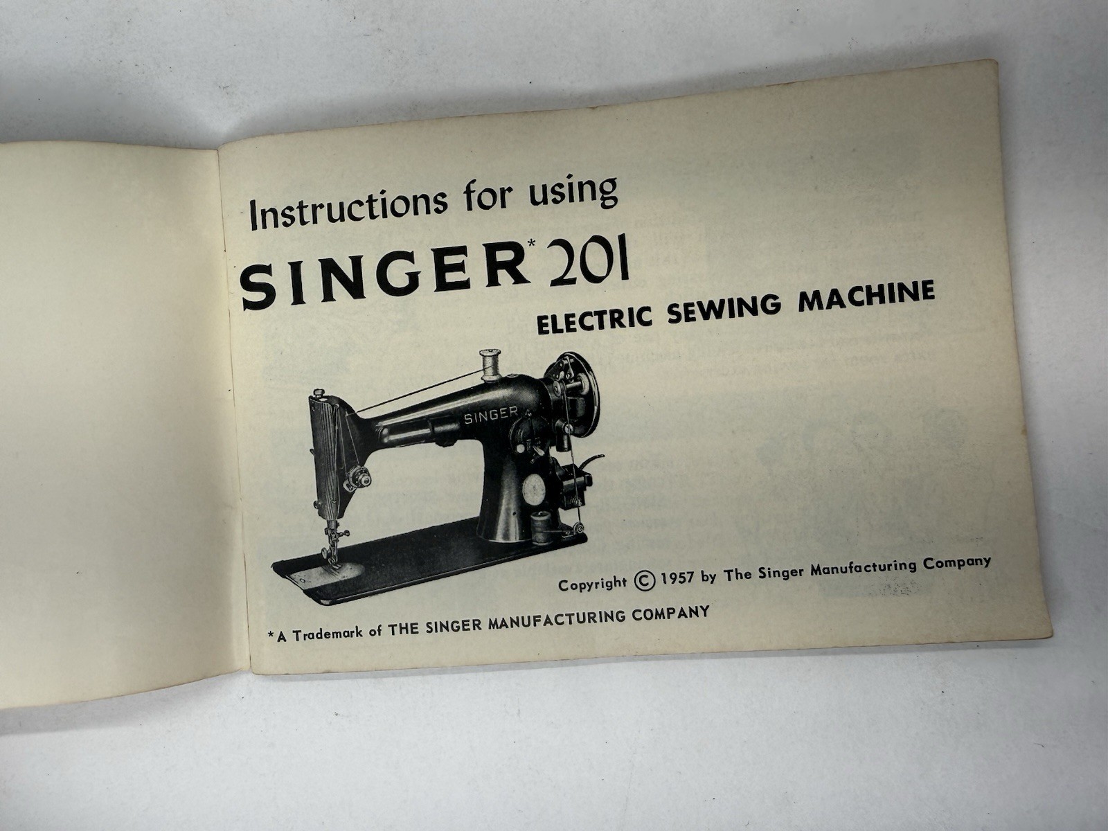 Singer 201-2 Sewing Machine User Manual Operation Guide Paperback Vintage