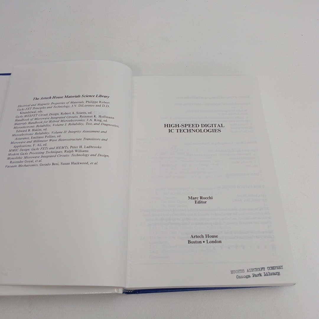 High-Speed Digital IC Technologies by Marc Rocchi HC 1990