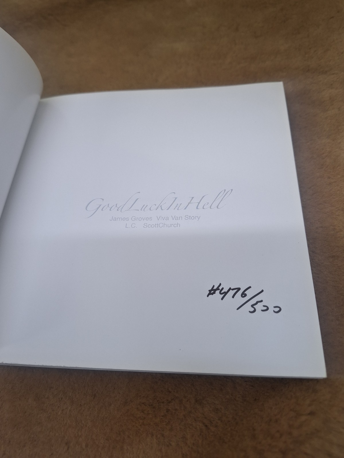 GOOD LUCK IN HELL Signed by LC GROVESCHURCH Rare Photography Erotica Book 1/500