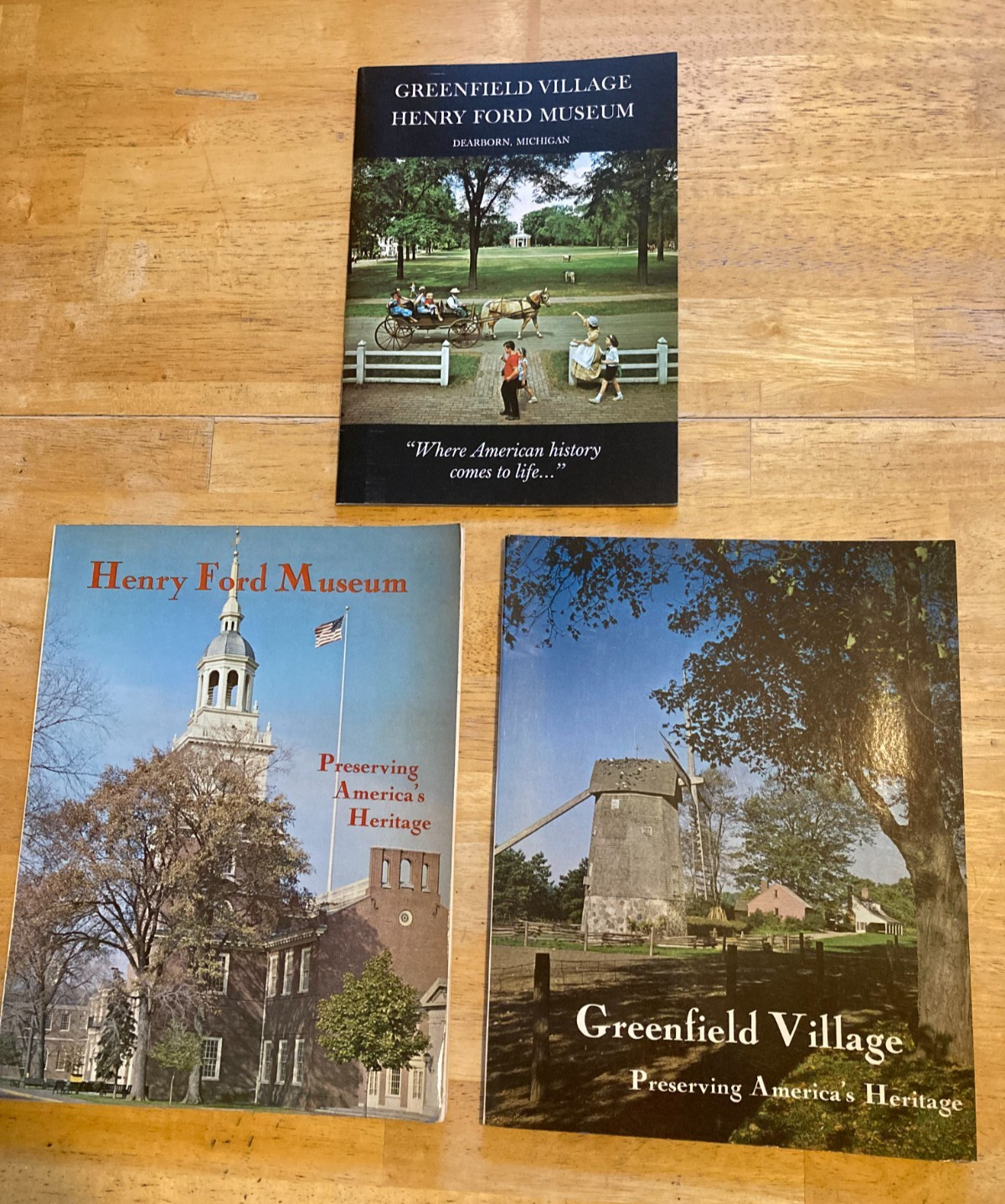 VTG 1970/72 *Set of 3* Greenfield Village Henry Ford Museum Promotional Books