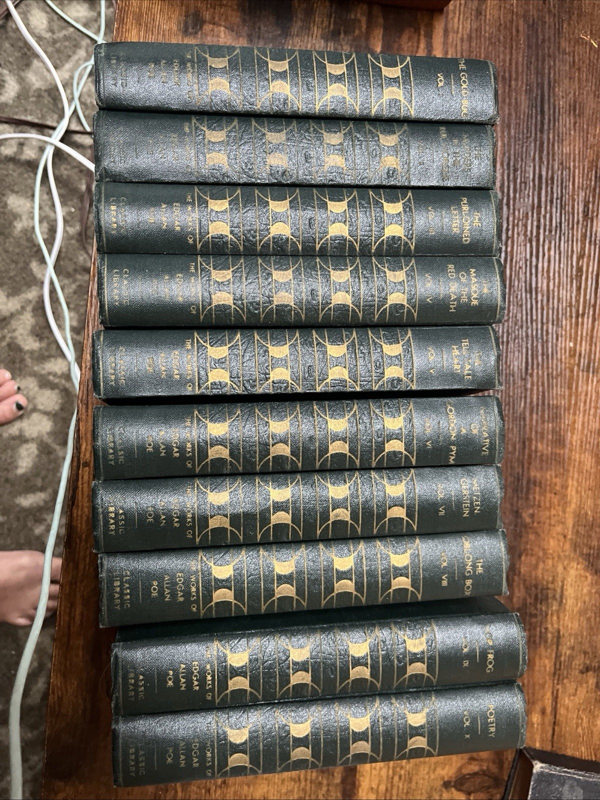 Edgar Allan Poe The Works: Vol. I -X. Illustrated Hardcover Publishers Guild Inc