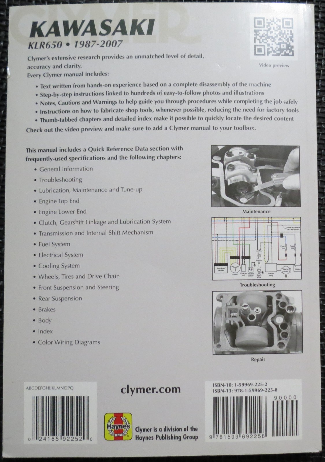 KAWASAKI KLR650 1987-2007 Motorcycle Repair Maintenance CLYMER MANUAL Camshaft
