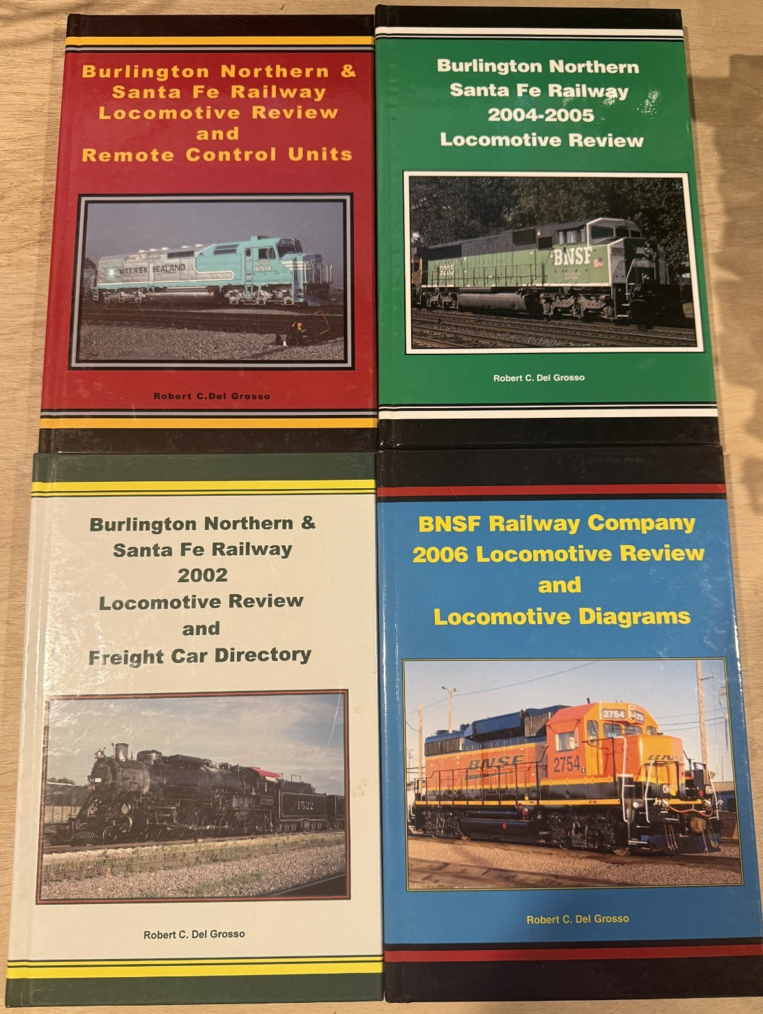 Lot of 4, BNSF Locomotive Review Books by Robert C Del Grosso