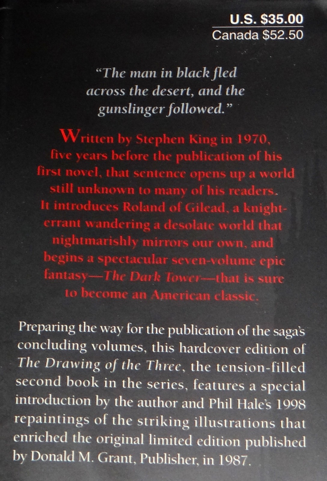 Stephen King The Drawing of the Three Dark Tower 2 Viking Hardcover Illust. 2nd