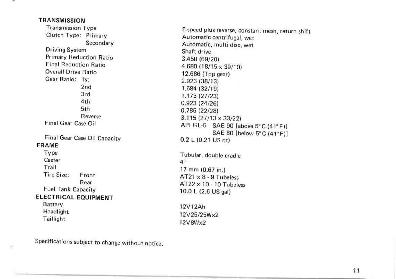 KAWASAKI Bayou 220 Owners Manual 1997 – STEEL WIRE BOUND – PROTECTIVE COVERS