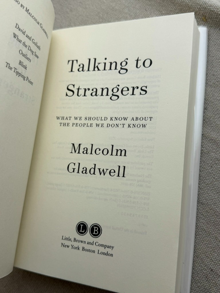 TALKING TO STRANGERS Malcolm Gladwell ~ FLAT SIGNED (not a label) 1st Edition HC