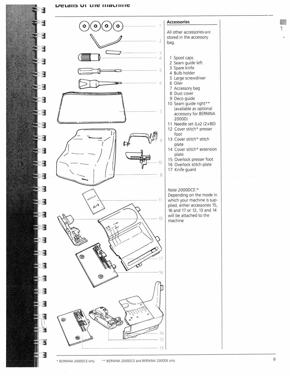 BERNINA 2000 DCE DE D Sewing Machine User Manual DOUBLE BOUND, TOUGH