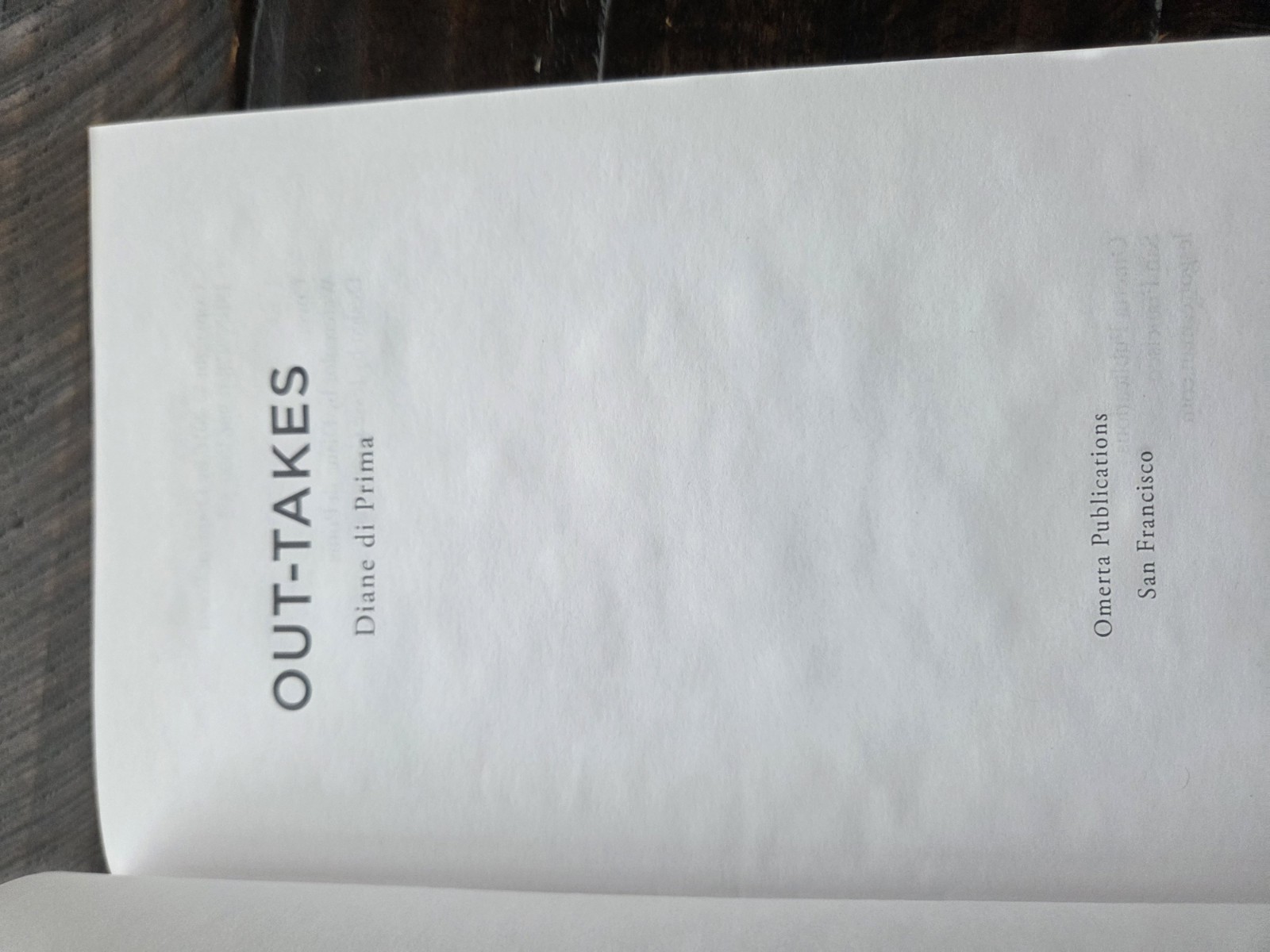 Out-takes Diane di Prima