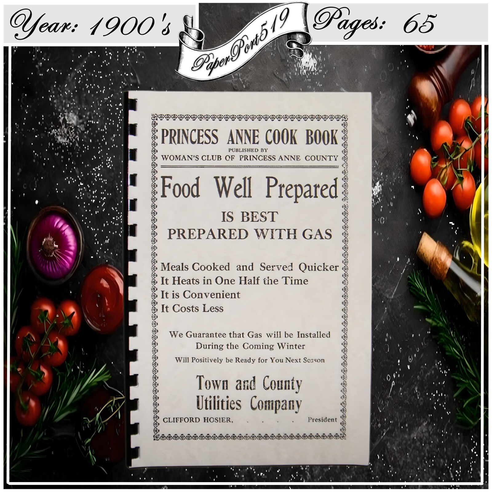 1900’s Princess Anne Vintage Cookbook 65 Pages
