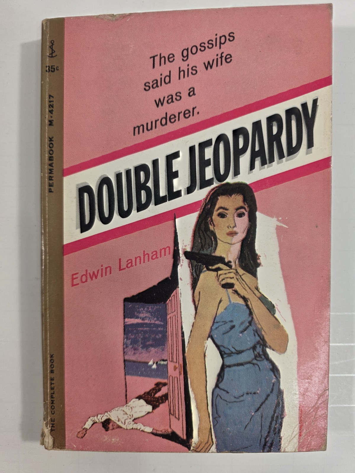 Double Jeopardy Permabook Aug 1961 Edwin Lanham Mystery Cover Harry Bennett
