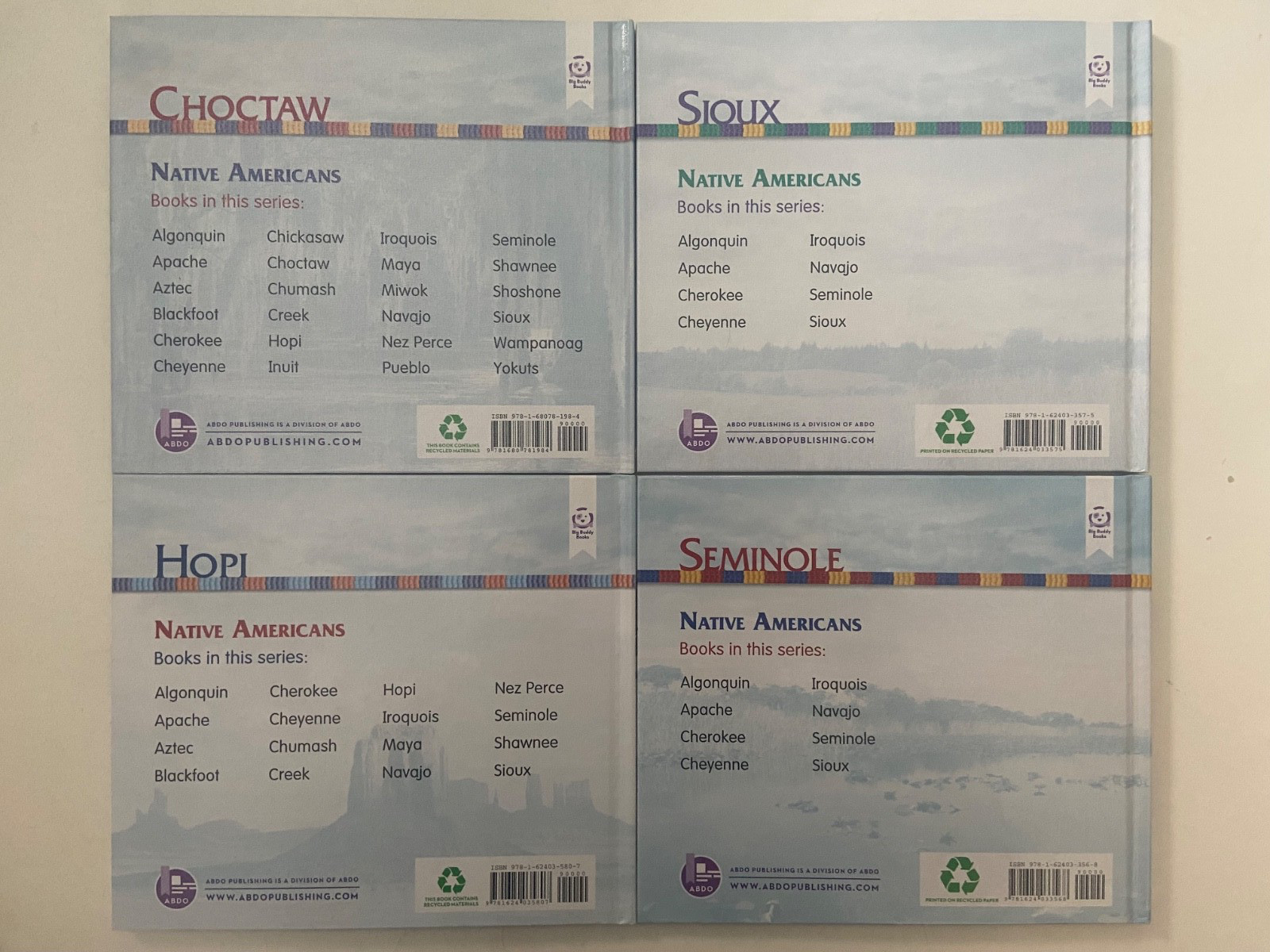 ABDO Publishing Native Americans 20 Hardcover Book Lot Big Buddy Books Sarah Tie