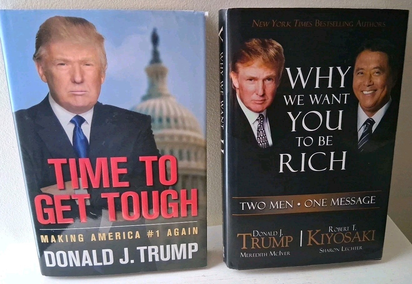 Donald J. Trump Book LOT~Time To Get Tough+ Why We Want You To Be Rich~Times