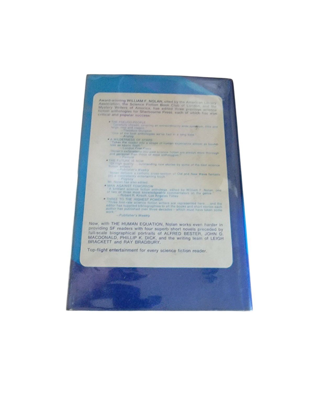 Vintage The Human Equation William F Nolan 1971 Hardcover Sci-Fi Short Novels