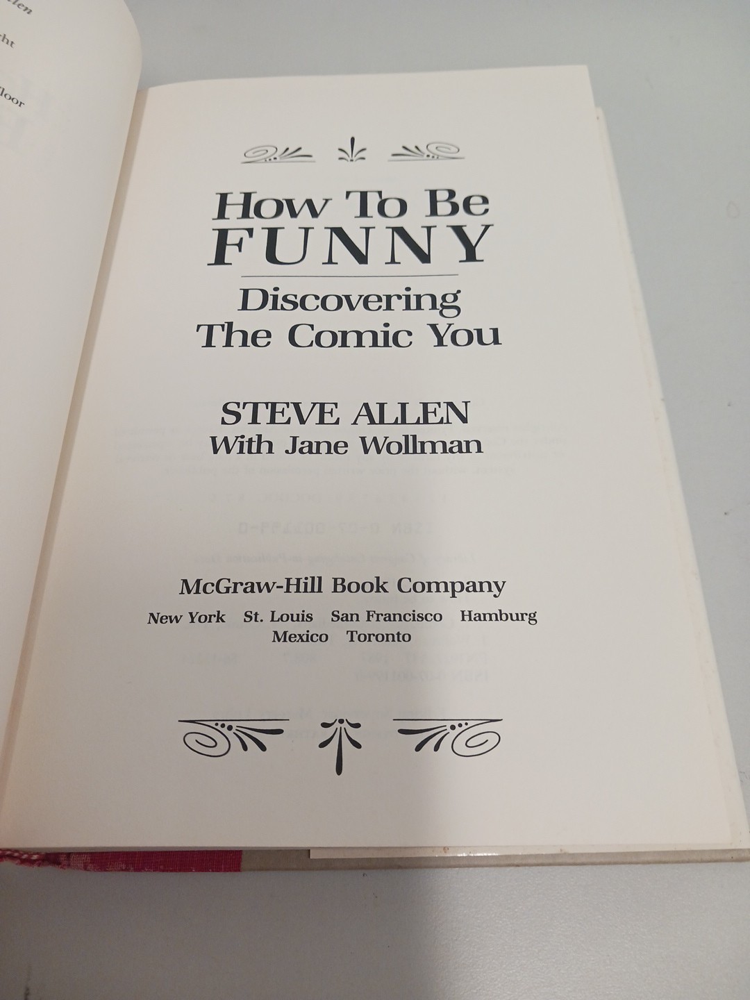 How to Be Funny: Discovering the Comic in You – Steve Allen HC DJ 1987 1st Ed