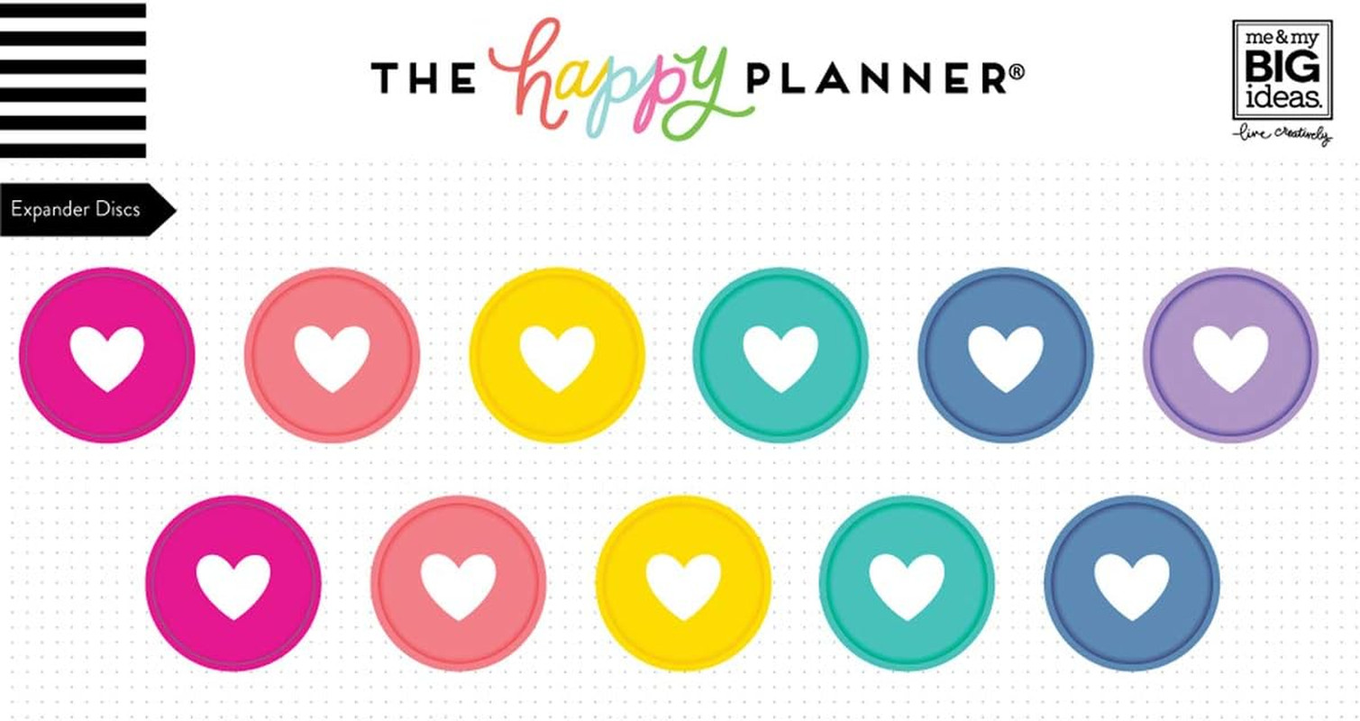 Happy Planner 2022 Multicolor Plastic Expander Discs (11 Discs, 1.75 Inches)