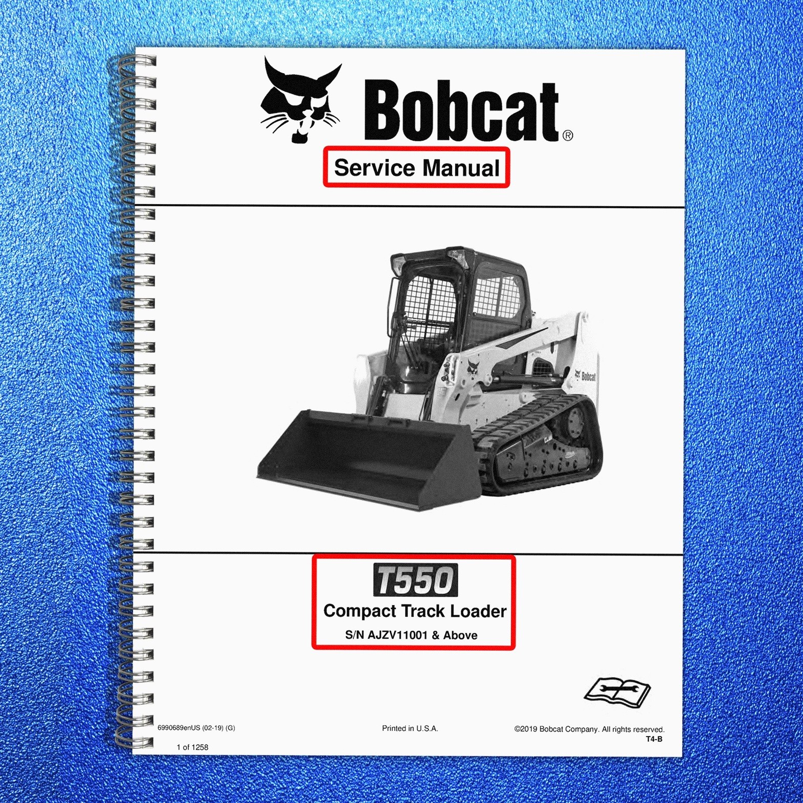 BOBCAT T550 Compact Track Loader 2019 Service Manual SN AJZV11001 Up, FOLDOUTS