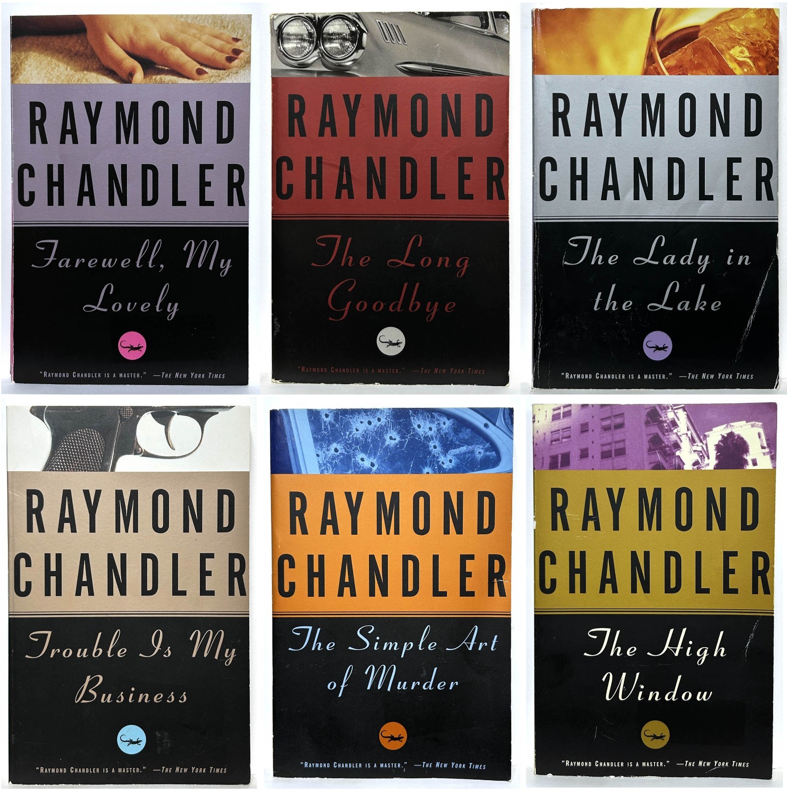 Raymond Chandler Lot of 6 paperback LONG GOODBYE, LADY IN LAKE, HIGH WINDOW+