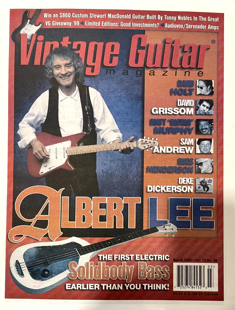Vintage Guitar Magazine March 1999 Albert Lee David Holt David Grissom & More!