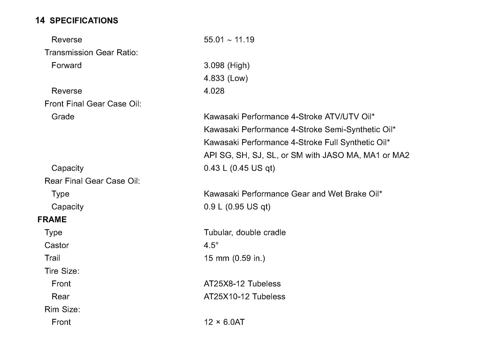 KAWASAKI Brute Force 650 4×4 Owners Manual 2011 – WIRE FASTENED – TOUGH COVERING