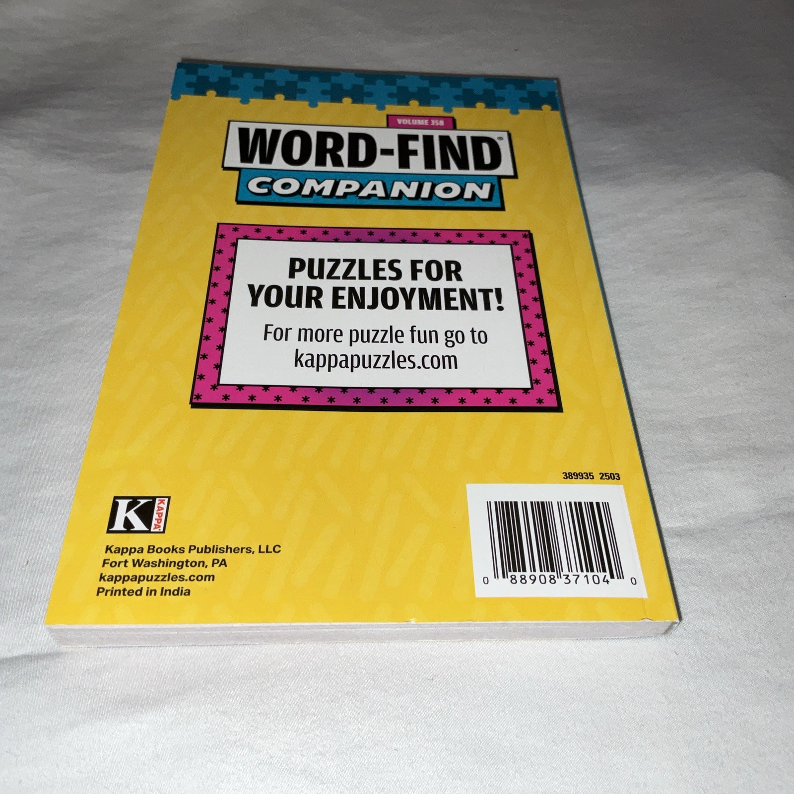 KAPPA Word-Find Braintainment Volume 358 Pages 129 W/ 58 Puzzles Large Print NEW