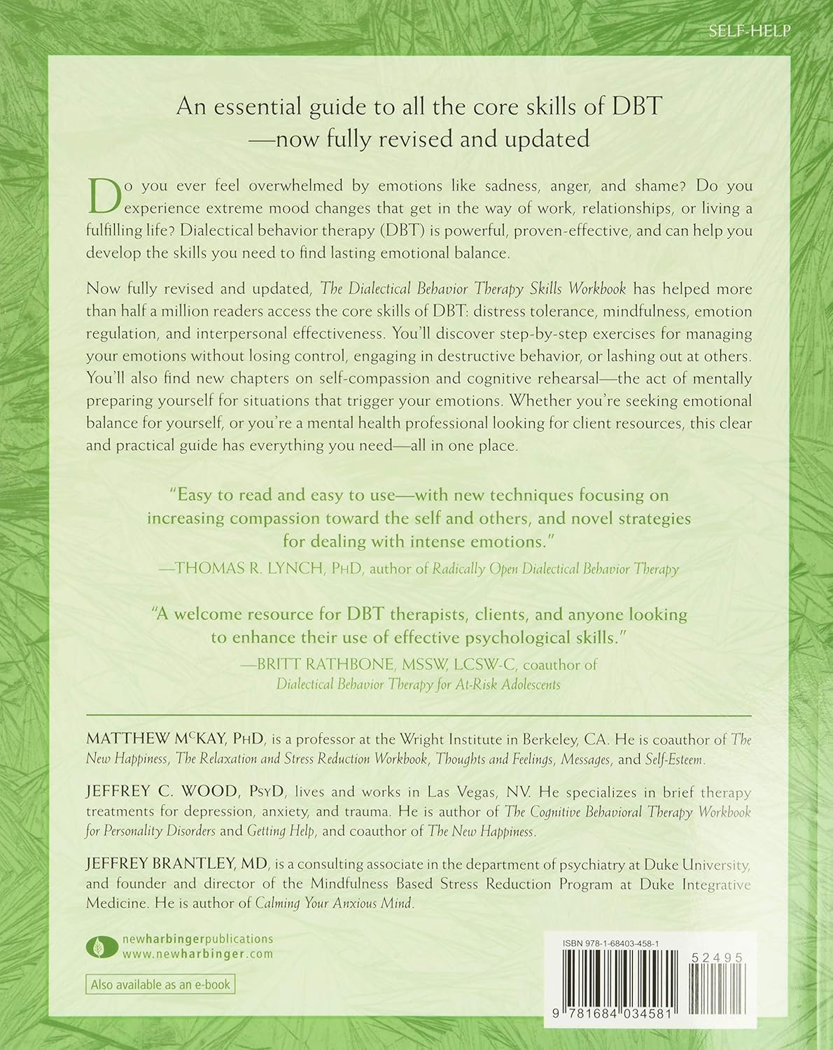 The Dialectical Behavior Therapy Skills Workbook: Practical DBT Exercises for Le
