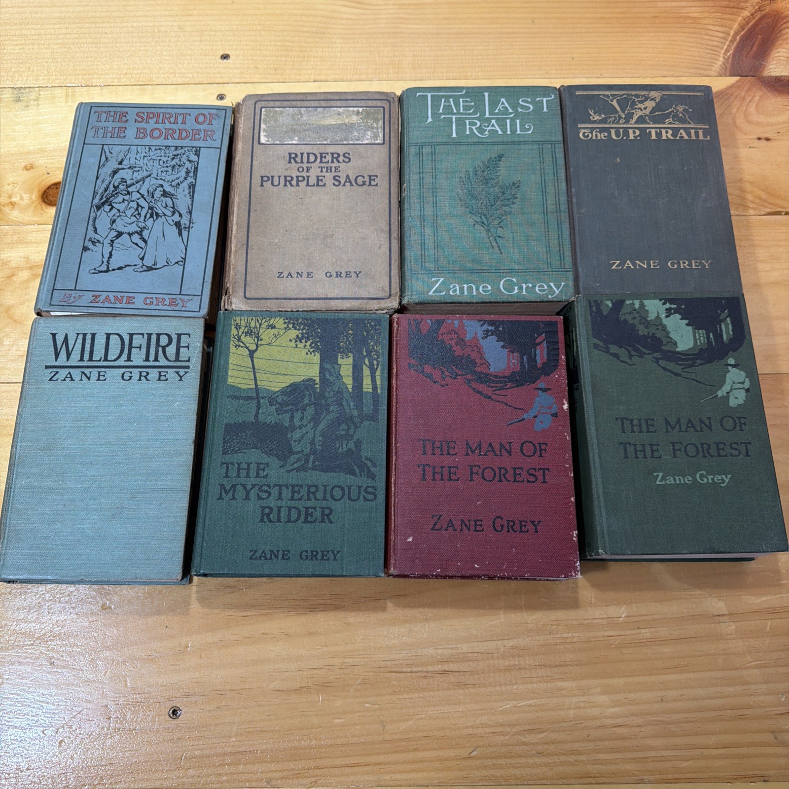 Lot Of 8 Zane Grey Novels HB Rare Collectable 1900’s-20’s Wildfire Purple Sage