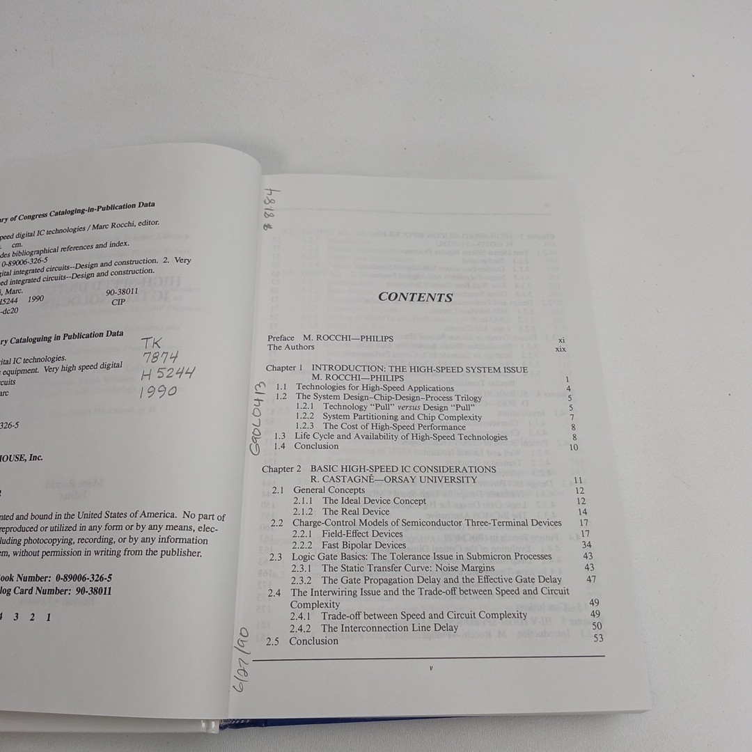 High-Speed Digital IC Technologies by Marc Rocchi HC 1990