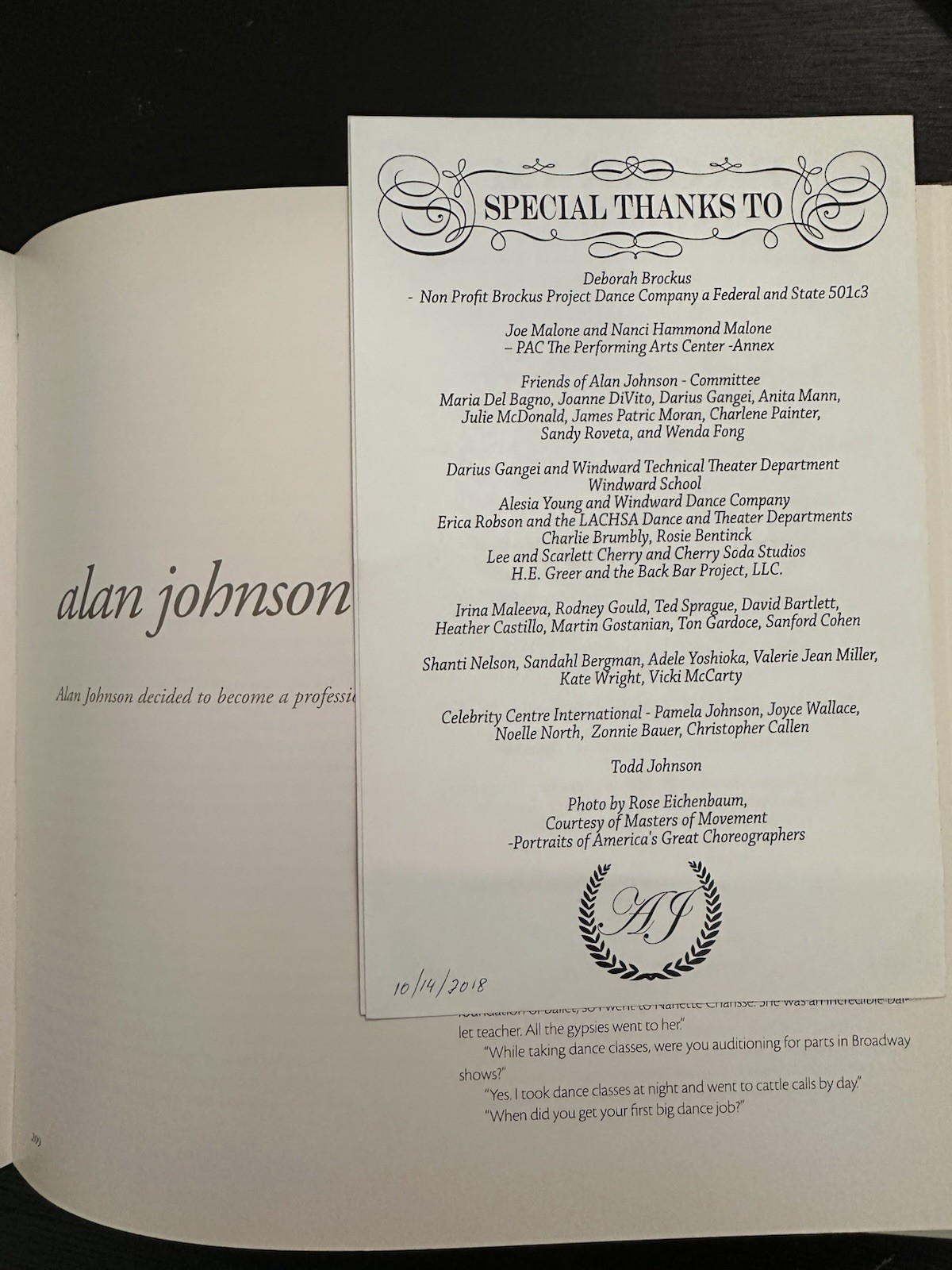 Super Unique Exciting Dance History Book Autographed