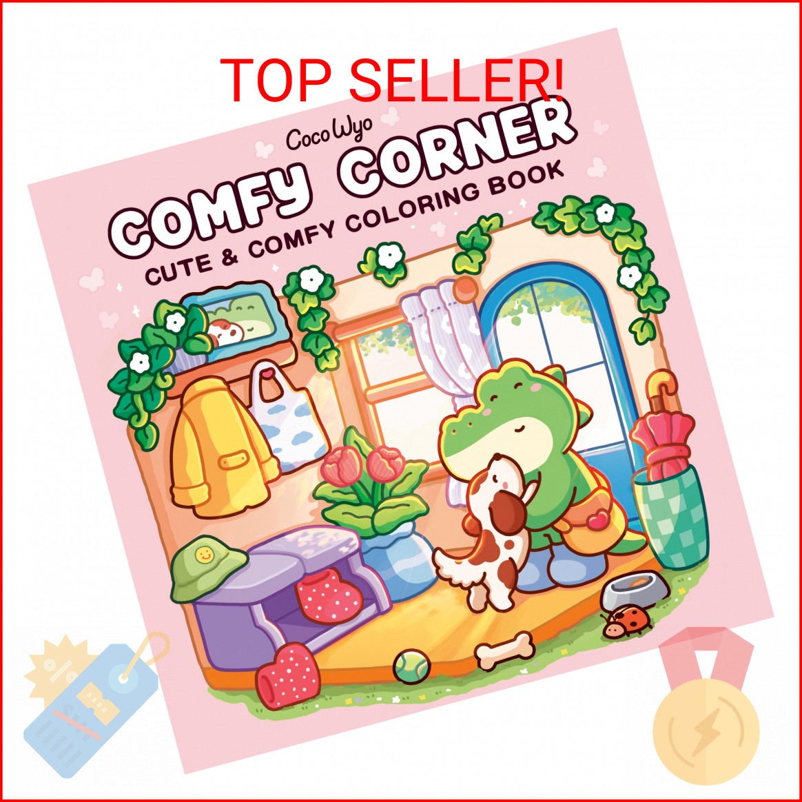 Comfy Corner: Coloring Book for Adults and Kids (Cozy Spaces Coloring)