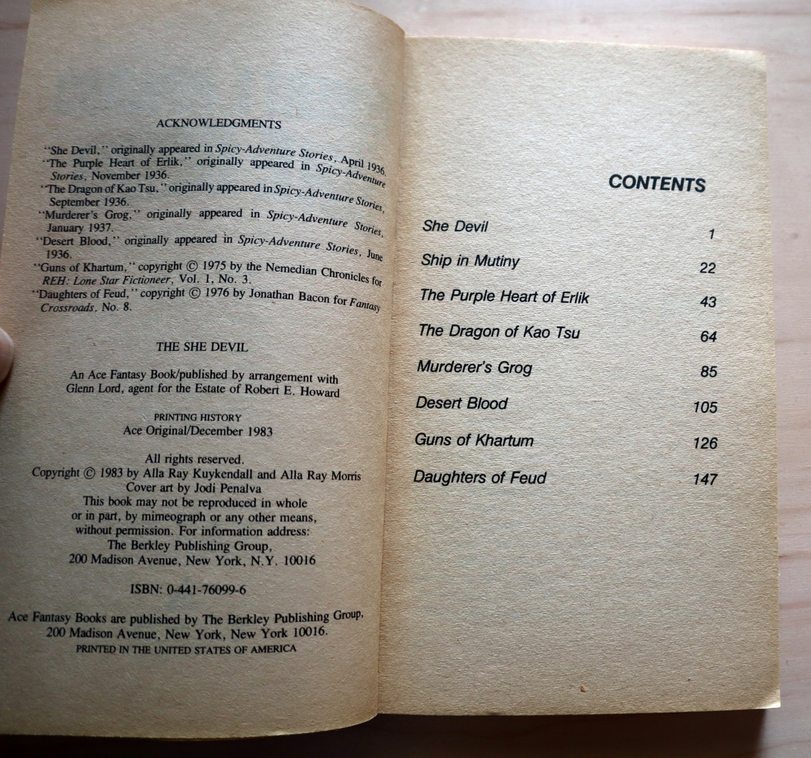 Robert E. Howard – The She-Devil – Ace – RARE!