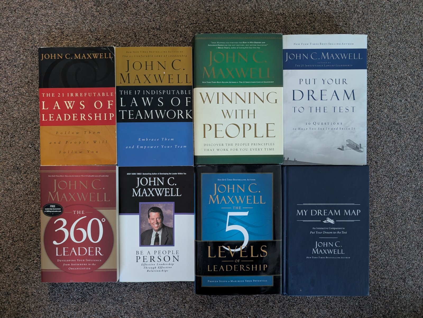 John C Maxwell 7 Book Lot 21 Irrefutable Laws Leadership 5 Levels Teamwork Dream